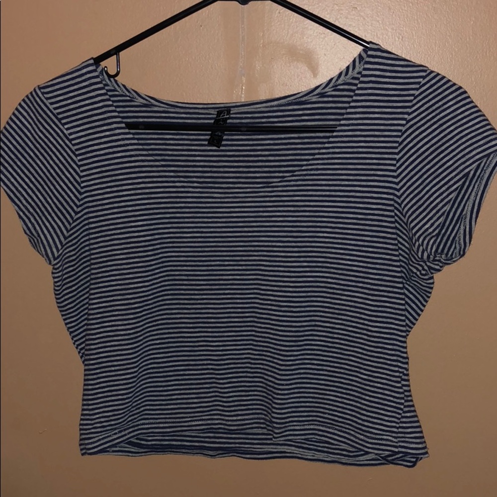 Loose striped crop top